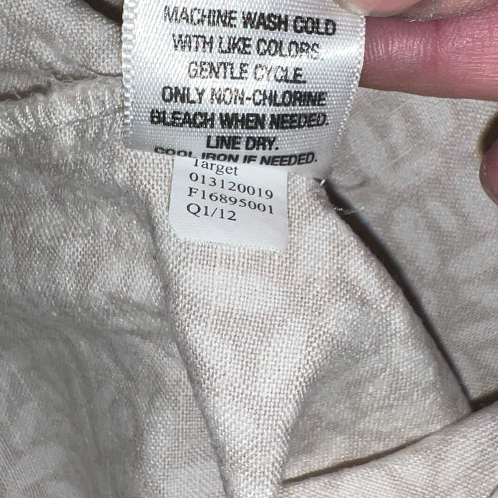 Merona Cream Linen Blend Casual Front Tie Short Sleeve Midi Dress Size 18 - Picture 12 of 14